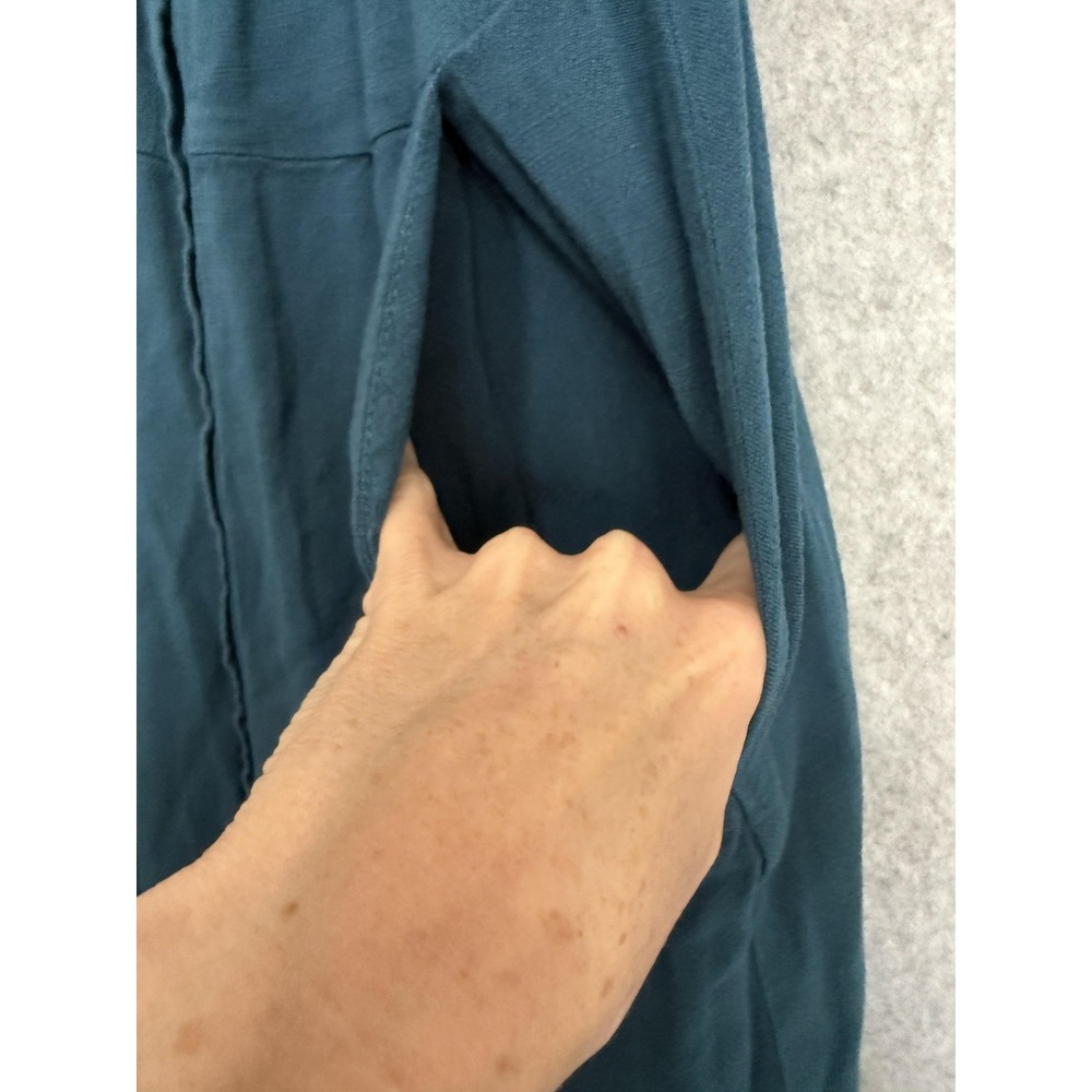 Torrid Dress Womens 1 Blue Button Front Puff Sleeve Trapeze Empire Pockets - Picture 7 of 11